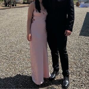 Elegant Strapless Pink Dress